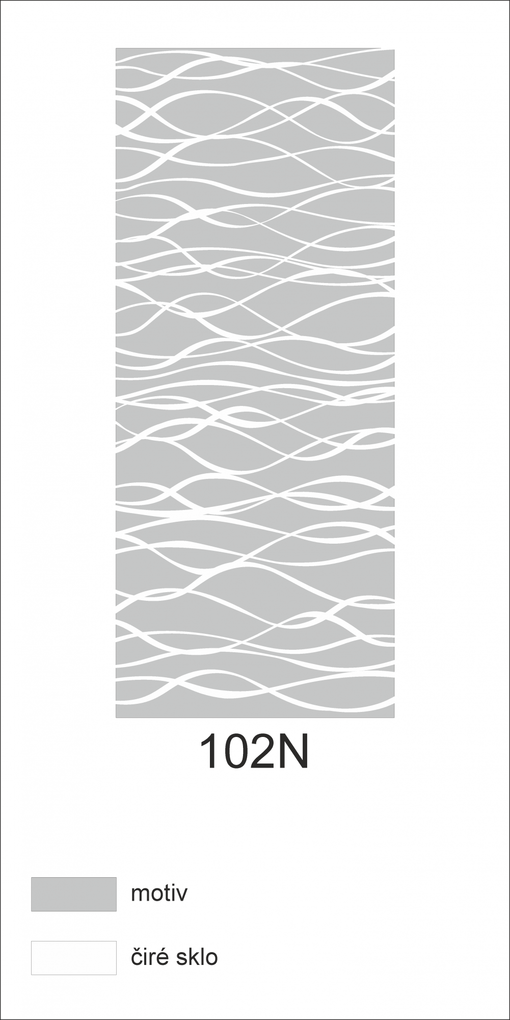 Možný motiv na skleněných dveřích nebo skleněných stěnách 102N - vlny