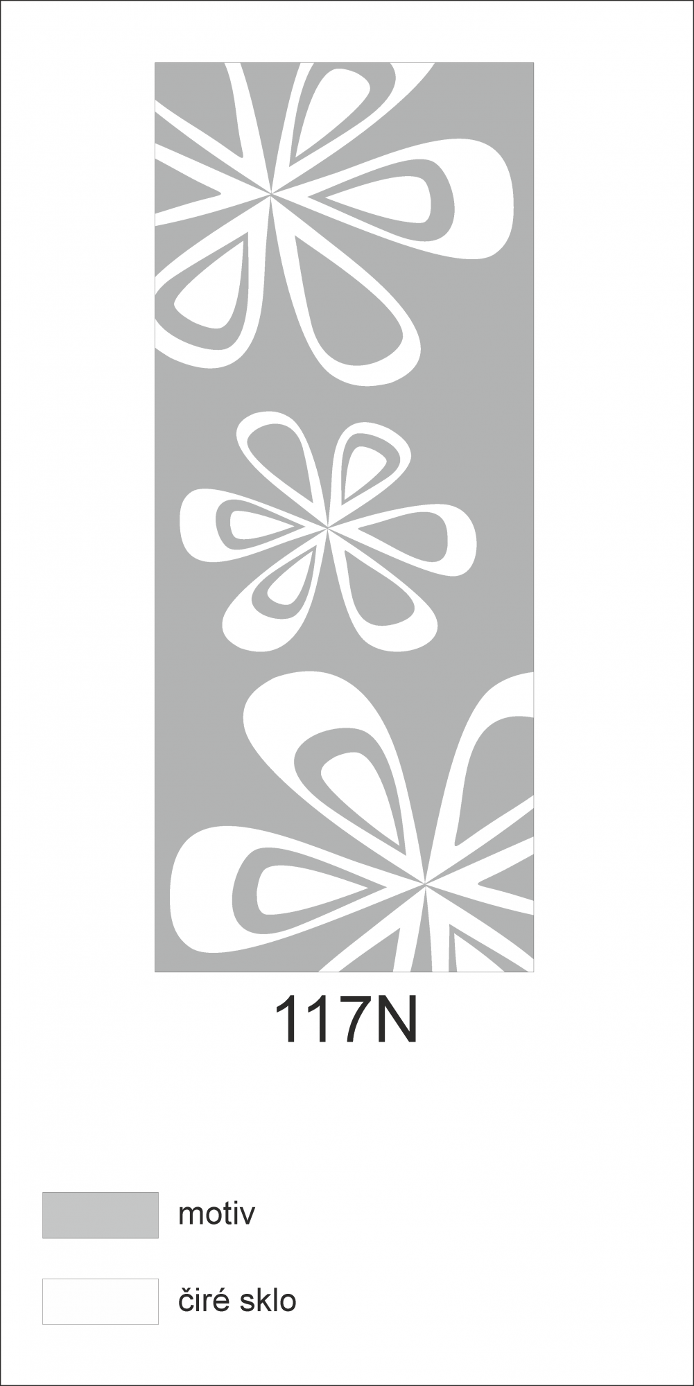 Možný motiv na skleněných dveřích nebo skleněných stěnách 117N - motiv květin